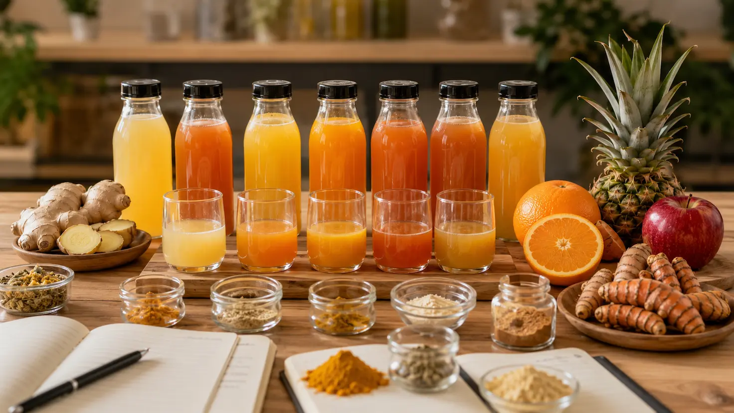Functional beverage formulations with ginger and turmeric