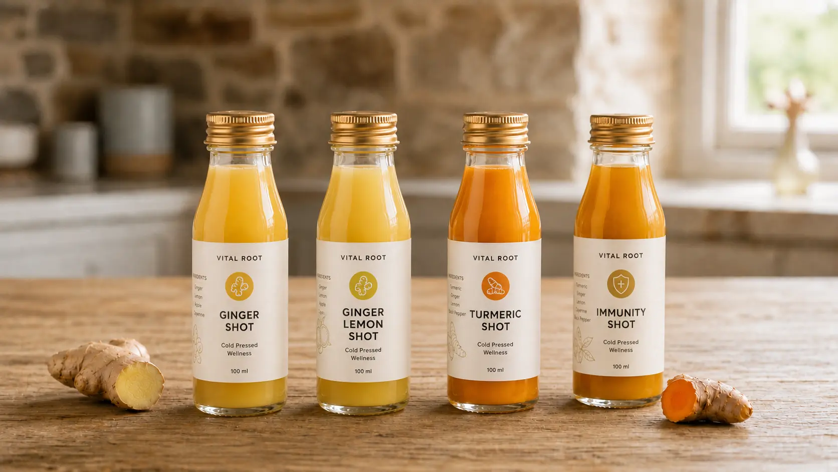 Private label ginger and turmeric beverages developed at origin